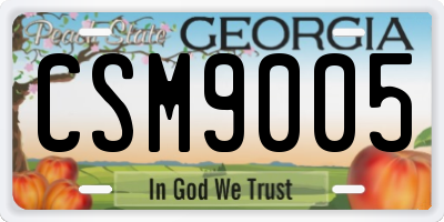GA license plate CSM9005