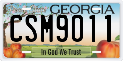 GA license plate CSM9011