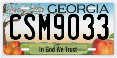 GA license plate CSM9033