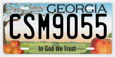 GA license plate CSM9055