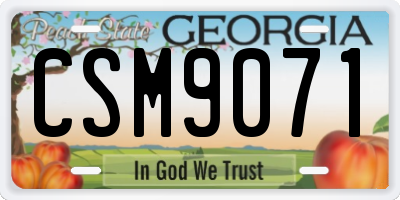 GA license plate CSM9071