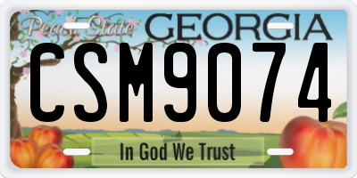GA license plate CSM9074