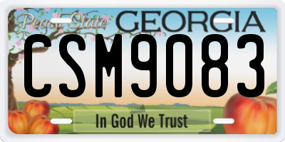GA license plate CSM9083