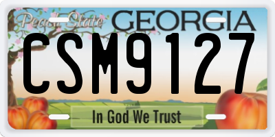 GA license plate CSM9127