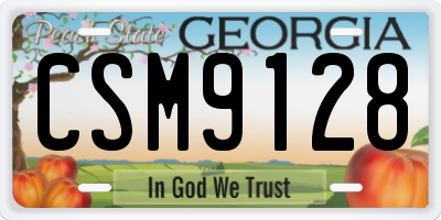 GA license plate CSM9128