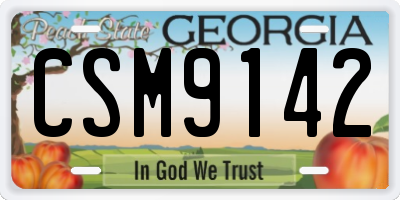 GA license plate CSM9142