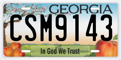 GA license plate CSM9143
