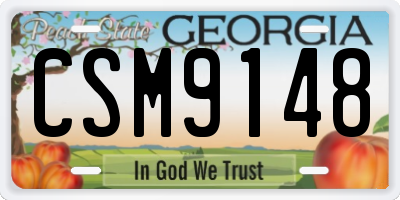 GA license plate CSM9148