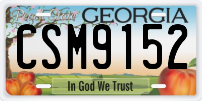 GA license plate CSM9152