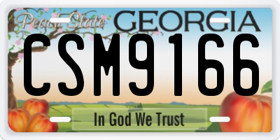GA license plate CSM9166