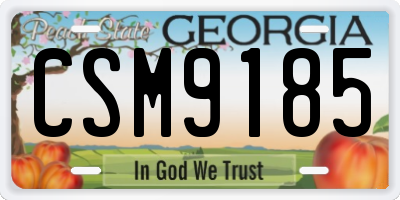 GA license plate CSM9185