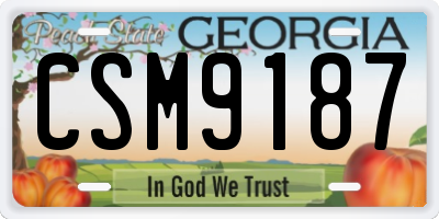 GA license plate CSM9187