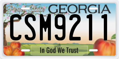 GA license plate CSM9211