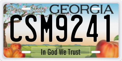 GA license plate CSM9241