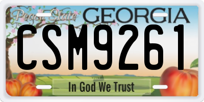 GA license plate CSM9261