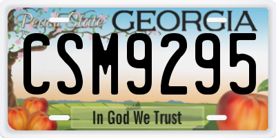 GA license plate CSM9295