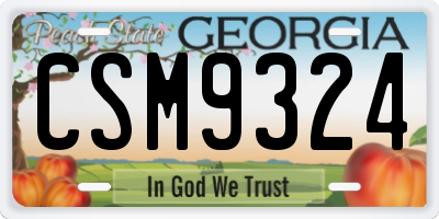 GA license plate CSM9324