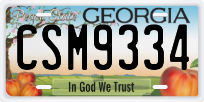 GA license plate CSM9334