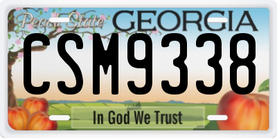 GA license plate CSM9338