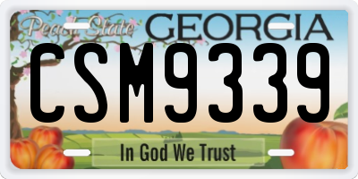 GA license plate CSM9339