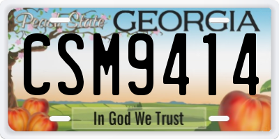 GA license plate CSM9414