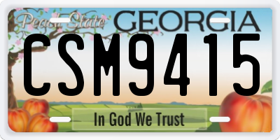 GA license plate CSM9415