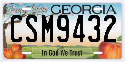 GA license plate CSM9432