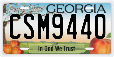 GA license plate CSM9440