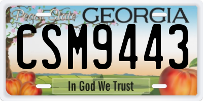 GA license plate CSM9443