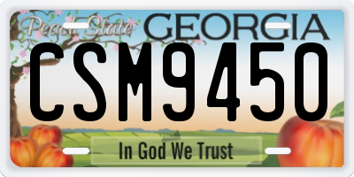 GA license plate CSM9450