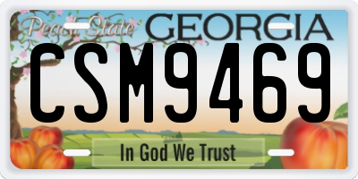 GA license plate CSM9469