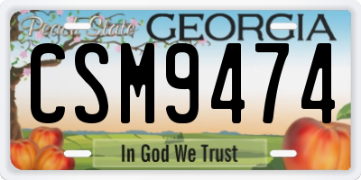 GA license plate CSM9474
