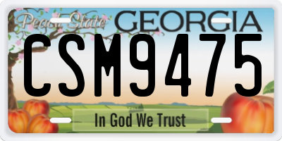 GA license plate CSM9475