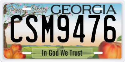 GA license plate CSM9476