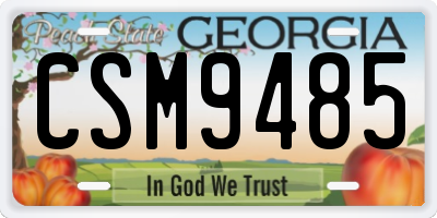 GA license plate CSM9485