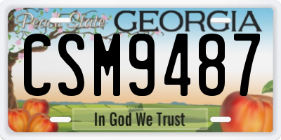 GA license plate CSM9487