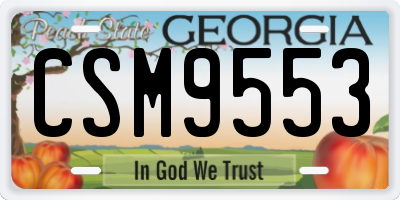 GA license plate CSM9553