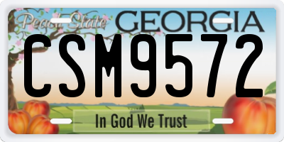 GA license plate CSM9572