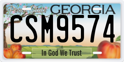GA license plate CSM9574