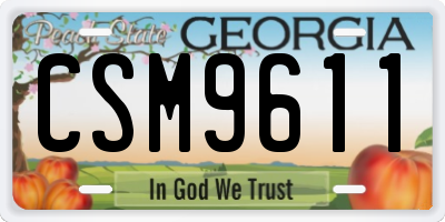 GA license plate CSM9611