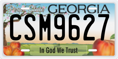 GA license plate CSM9627