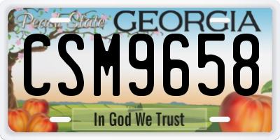 GA license plate CSM9658