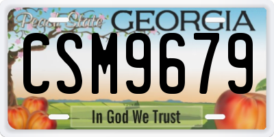 GA license plate CSM9679