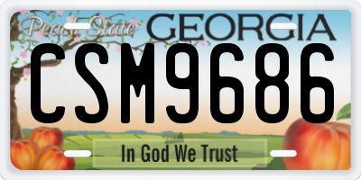 GA license plate CSM9686