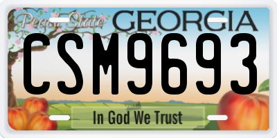 GA license plate CSM9693