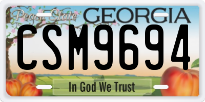 GA license plate CSM9694