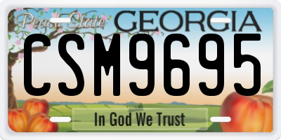 GA license plate CSM9695