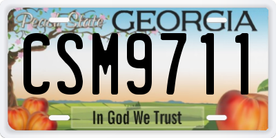 GA license plate CSM9711