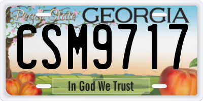 GA license plate CSM9717