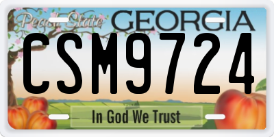 GA license plate CSM9724